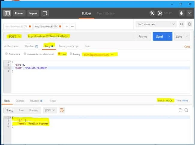 Testing POST with Postman