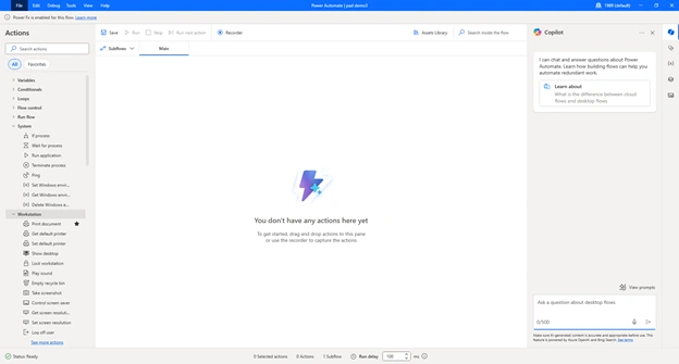 Open Power Automate Desktop