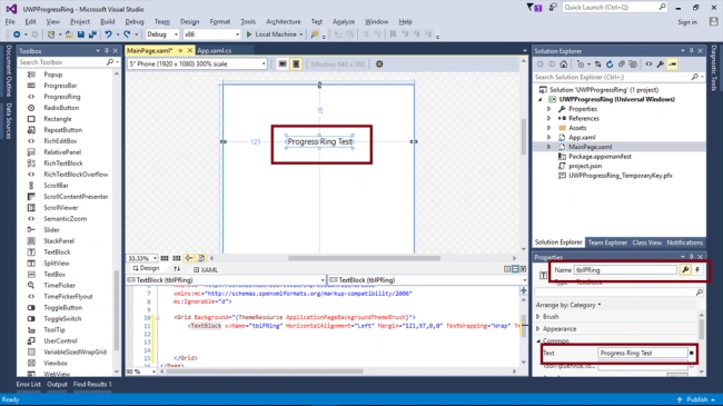 Add TextBlock control