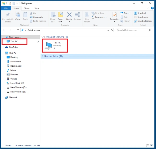 pin to quick access 