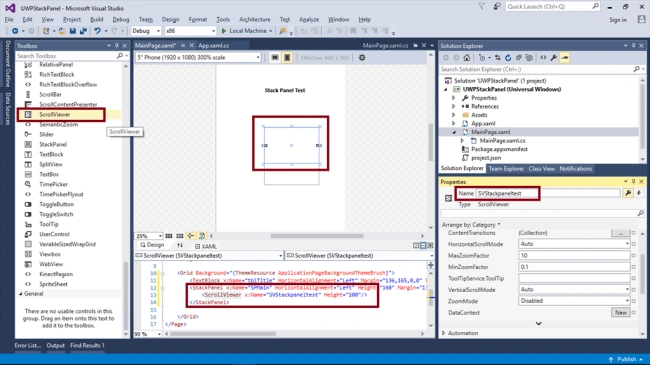 Scroll View control,