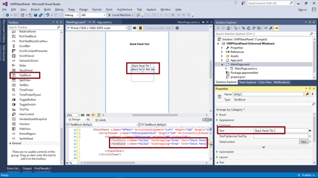 Add 10 TextBlock controls