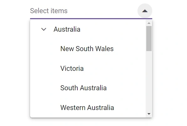 Syncfusion Dropdown Tree In Vue.js Application