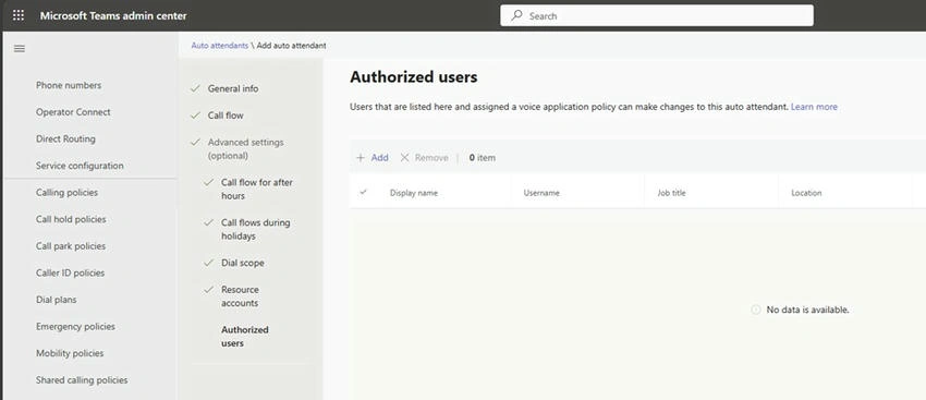 Authorized users