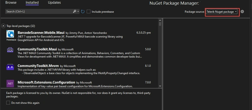 NuGet Package Manager