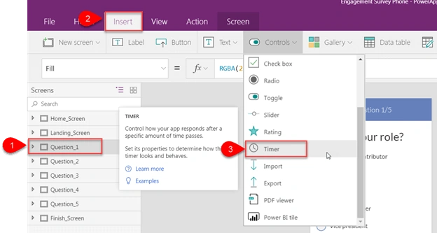 Timer Control in PowerApps