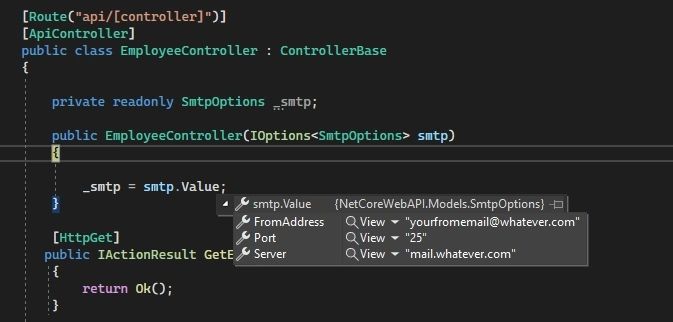 1 Appsettings read
