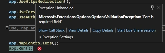 Appsettings Required validation