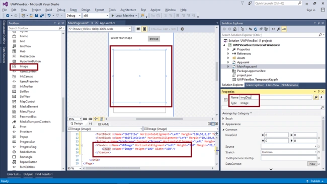 Add an image control