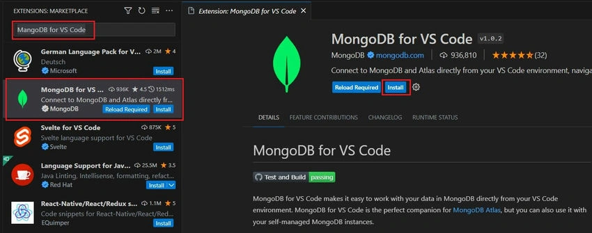MongoDB in VS Code