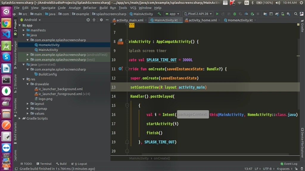 How We Can Create Splash Screen Using Kotlin In Android Studio