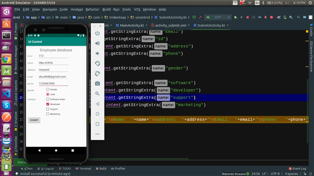 How We Can Pass UI Controls From One Activity To Another Using Kotlin In Android Studio