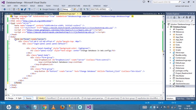 How We Change Database In Web.config File Programmatically