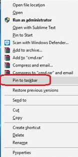 Pin to taskbar