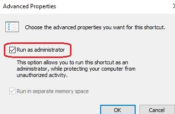 Run as administrator