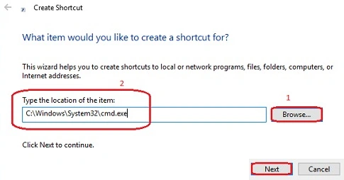 Type the location of the item-2-