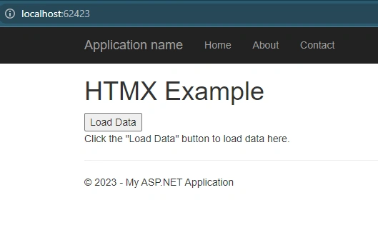 HTMX Code example Output