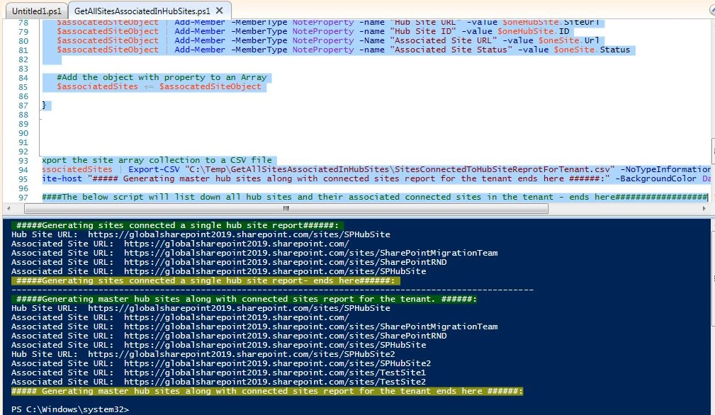 Hub Sites Report In SharePoint Online Using PnP