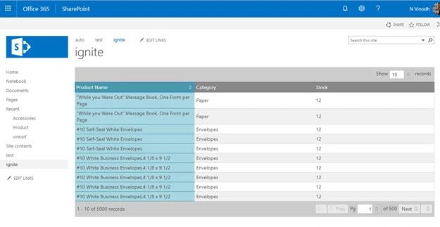 Ignite UI Data grid