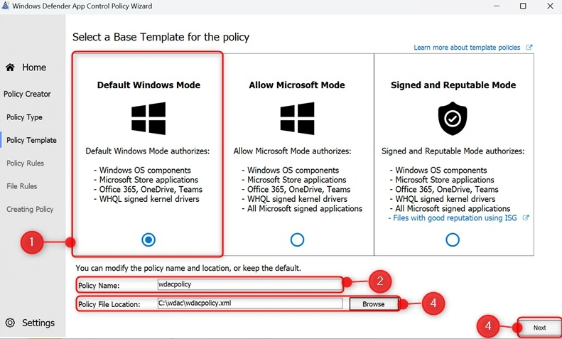 Default window mode