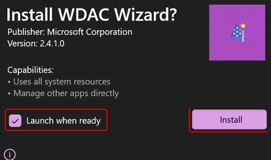 Install WDAC wizard