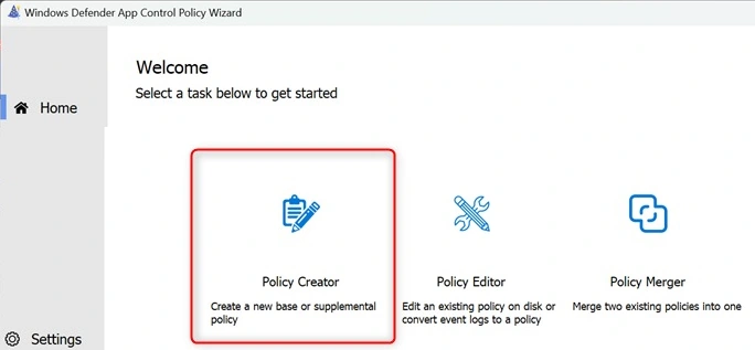 Policy creator