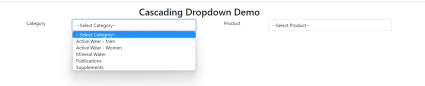 Implement Cascading Dropdown in Asp.Net Core MVC Application using inMemory DB
