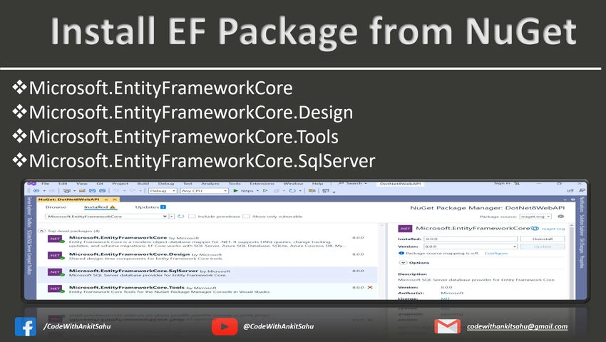 Install Entity Framework package from NuGet