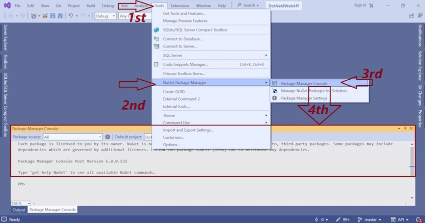 Package manager console