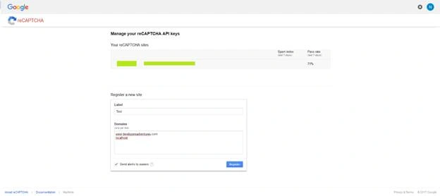 Admin page