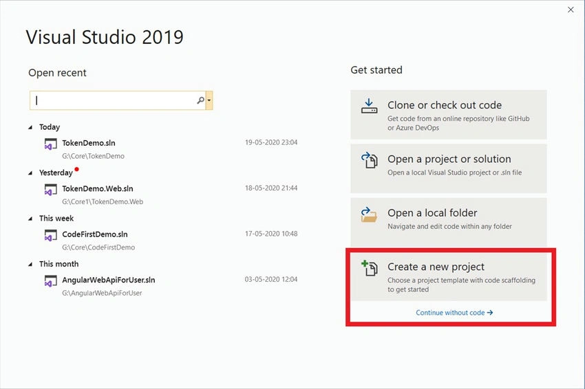 Create a new project