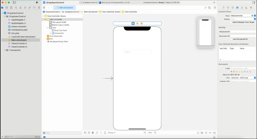 Implement the Dropdown in Xamarin.iOS
