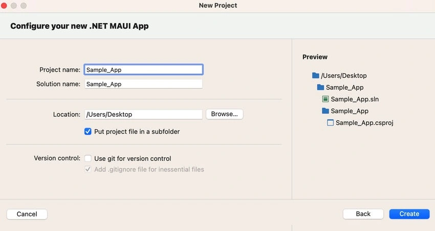 Create project