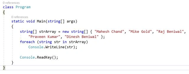String array CSharp