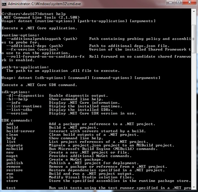 Type dot net help