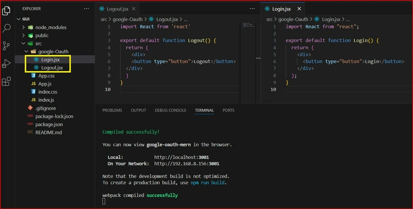 Logout pages