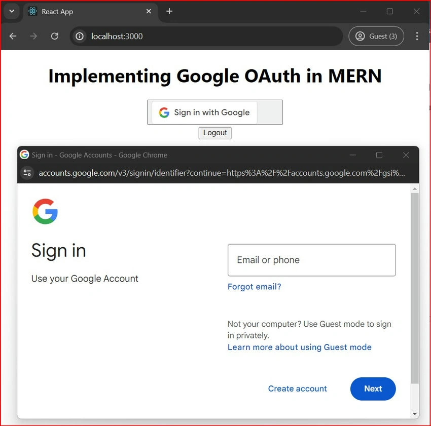 Sign in with Google