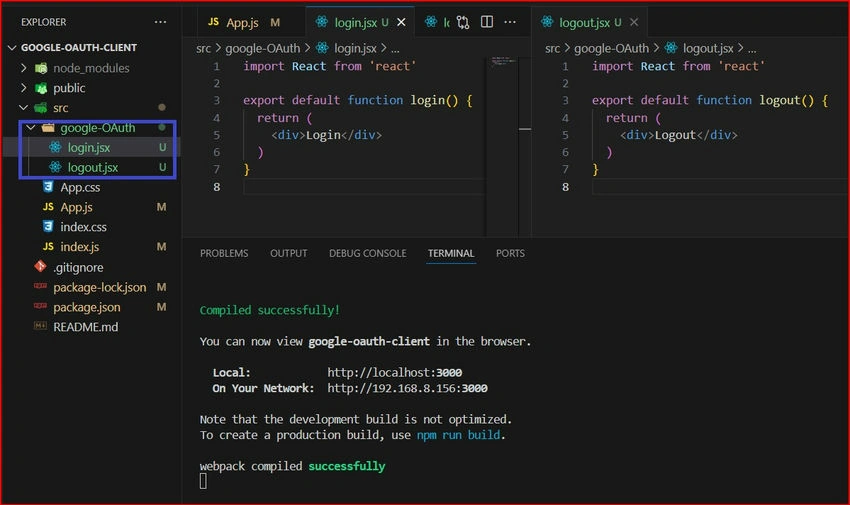 Logout pages
