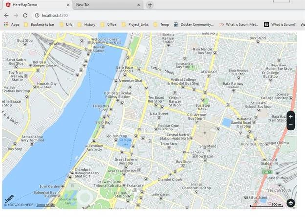 Implement Here Map API using Angular 8
