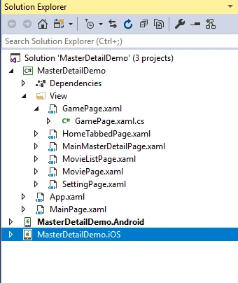 Implementing MasterDetailPage With TabbedPage In Xamarin.Forms