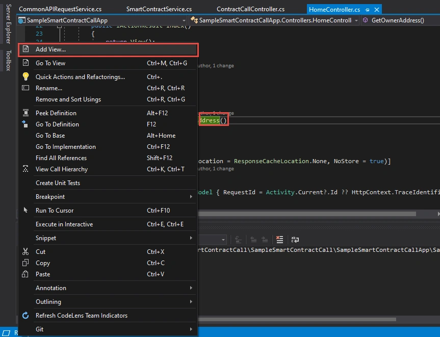 Implementing Smart Contract in ASP.NET Application
