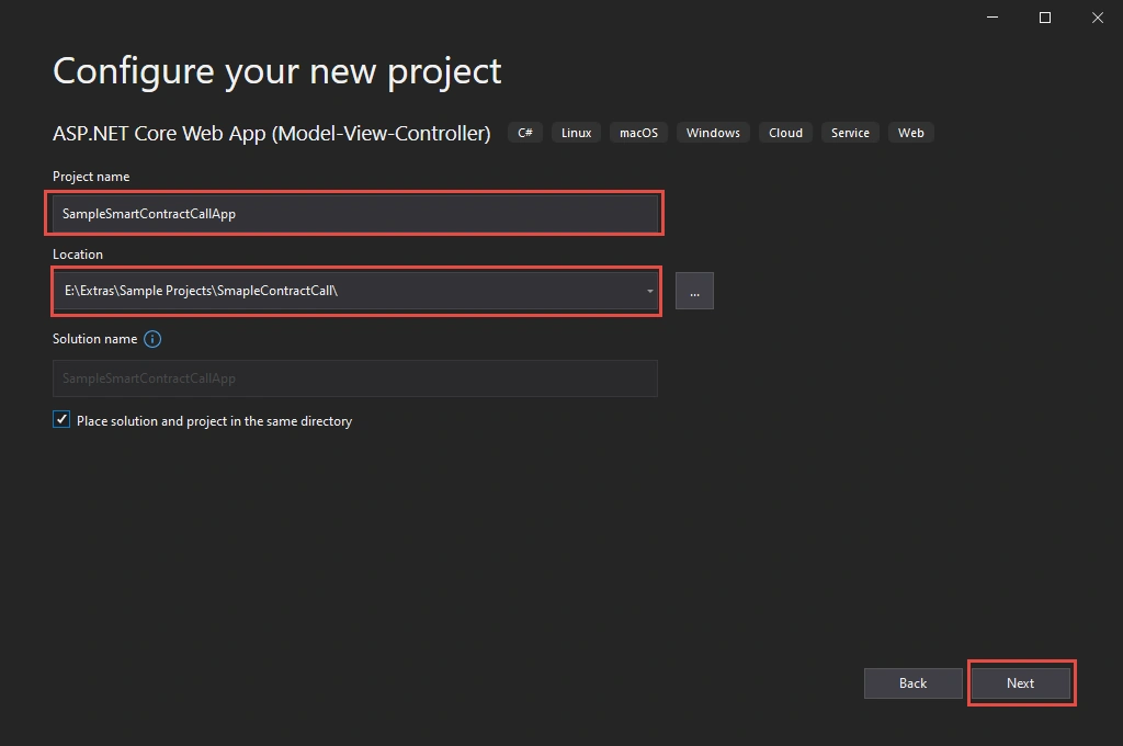 Implementing Smart Contract in ASP.NET Application