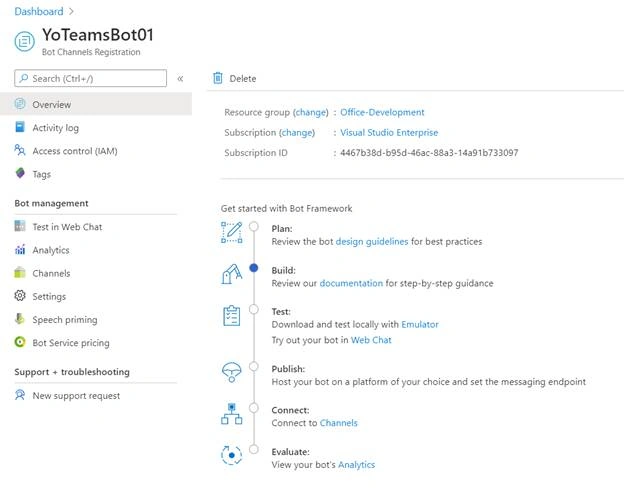 Implementing Teams Bot With Yo Team