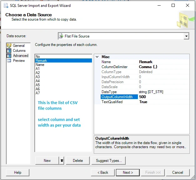 Import CSV file into SQL server using SQL server management Studio