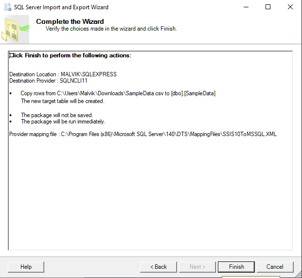 Import CSV file into SQL server using SQL server management Studio