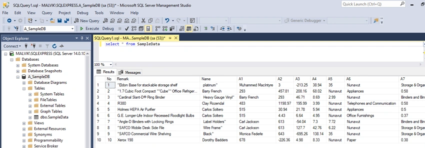 Import CSV file into SQL server using SQL server management Studio
