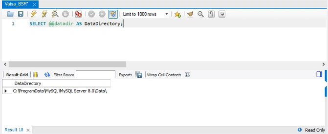 Get DataDirectory of MySQL