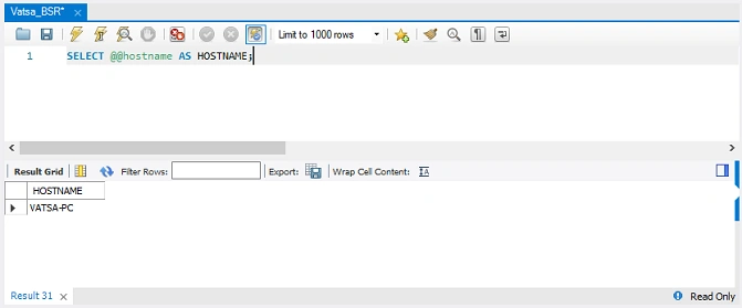 Get Hostname of MySQL