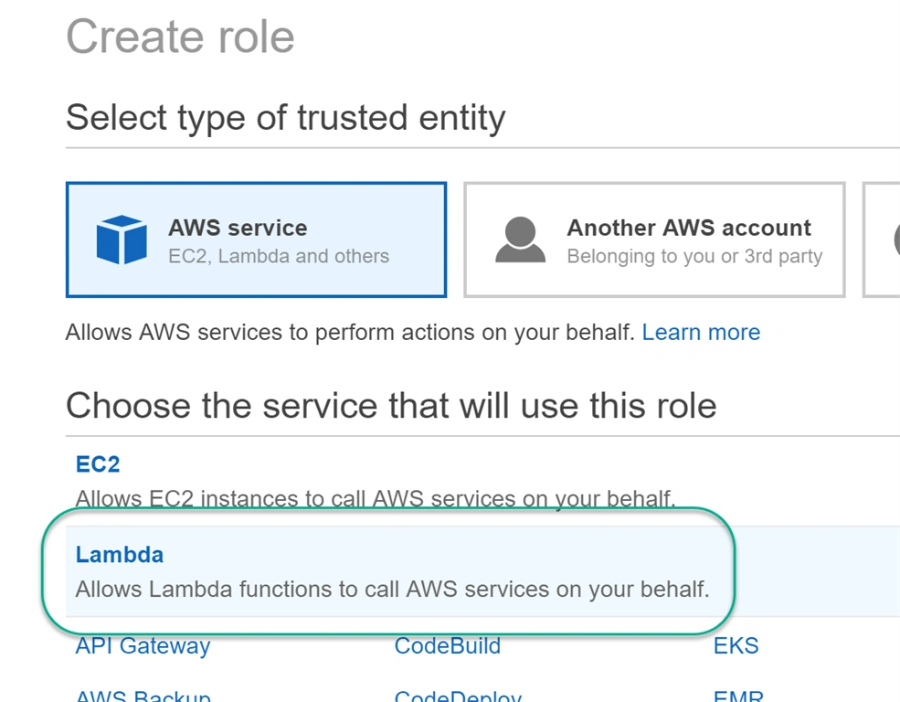 Create Lambda Role