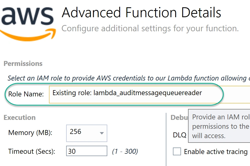 Select Lambda Role